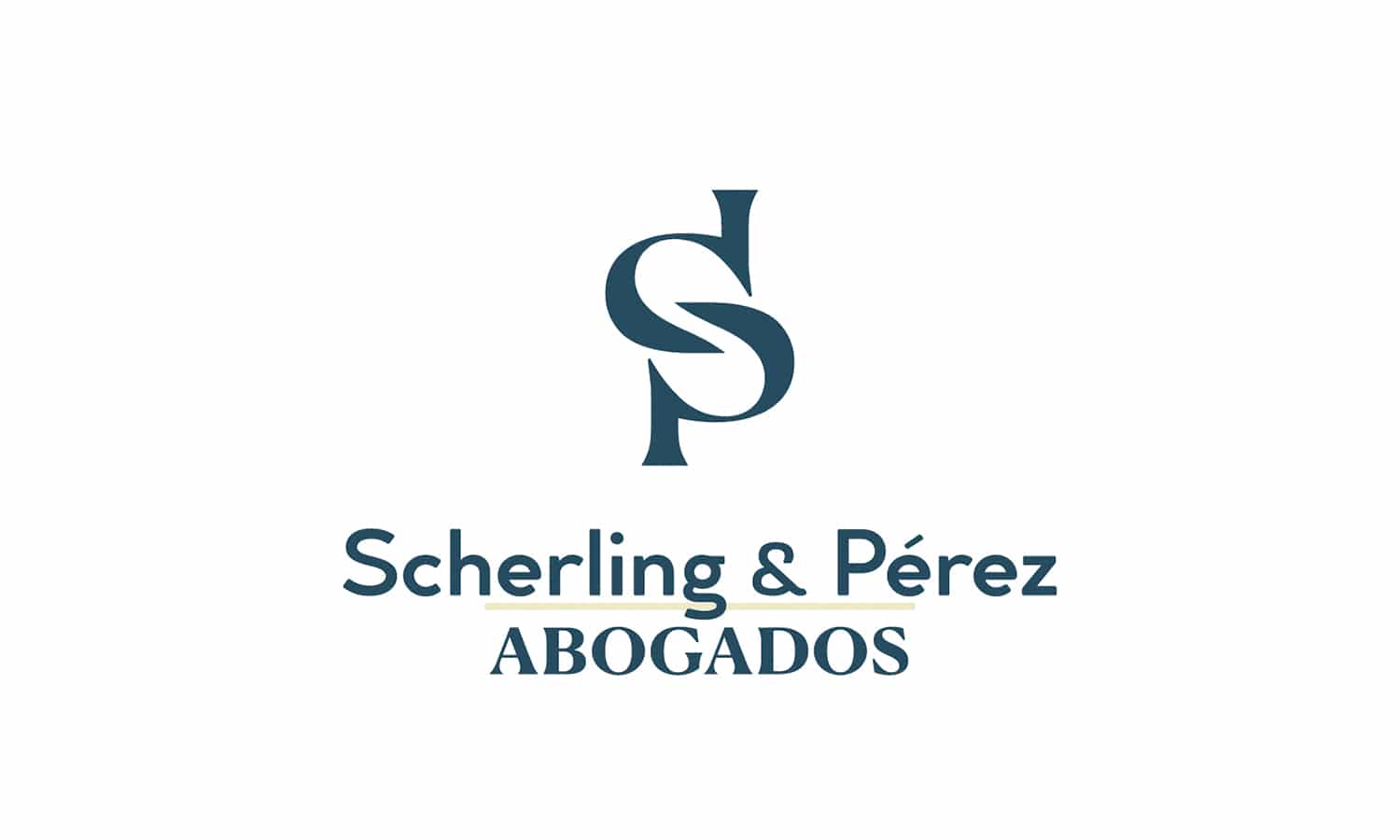 Diseño de logotipo creado para Scherling & Pérez Abogado, versión principal de logotipo