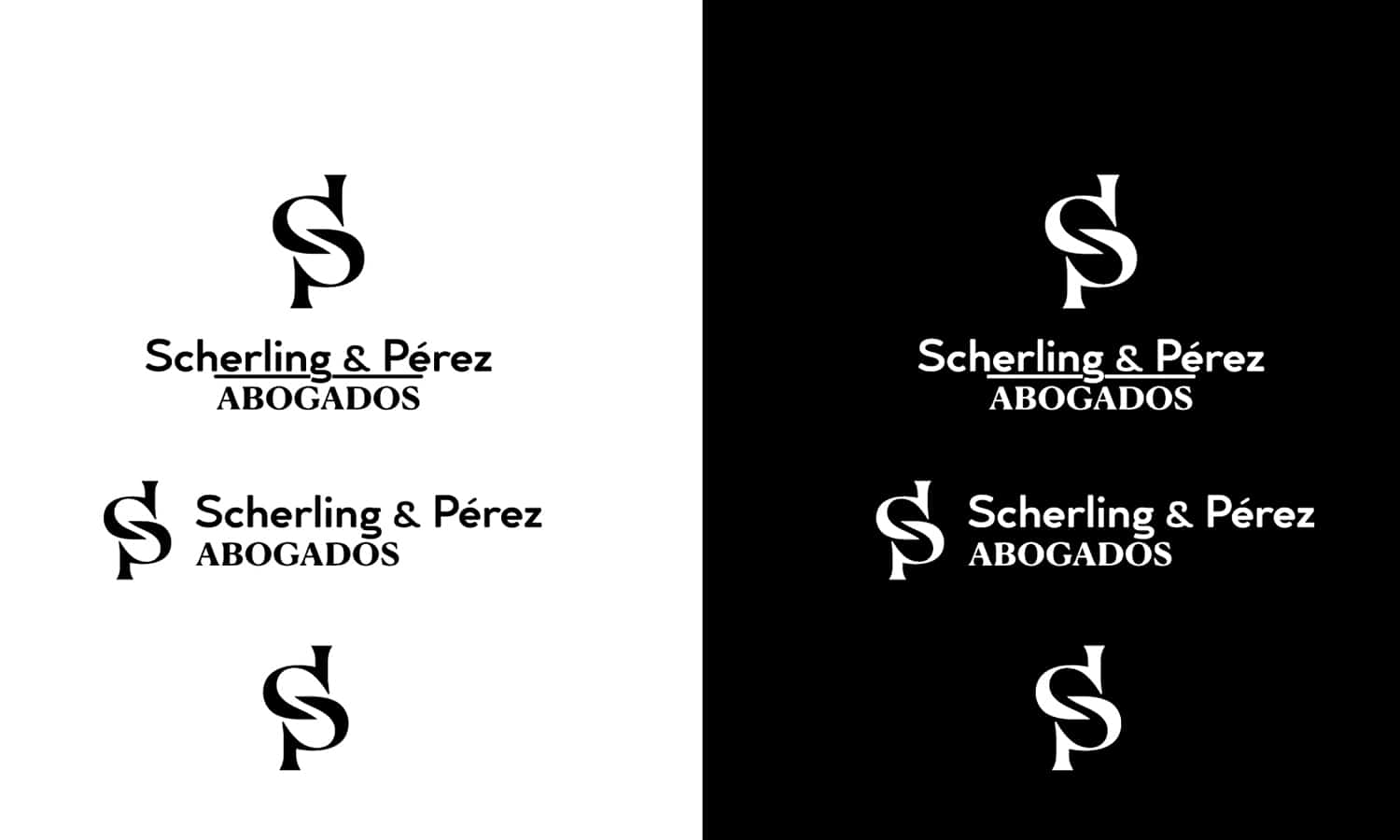Variantes de diseño de logotipo en versión blanco y negro