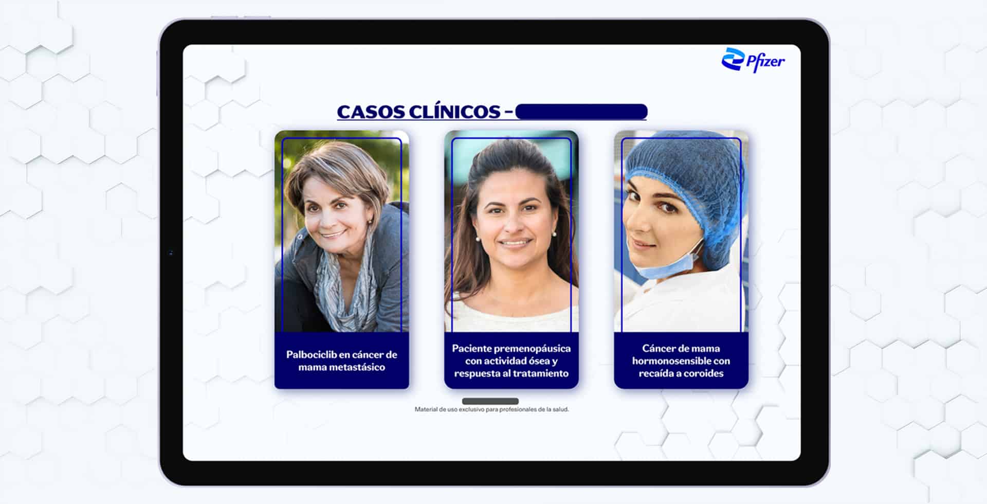 ipad con Pantalla inicial del interactivo