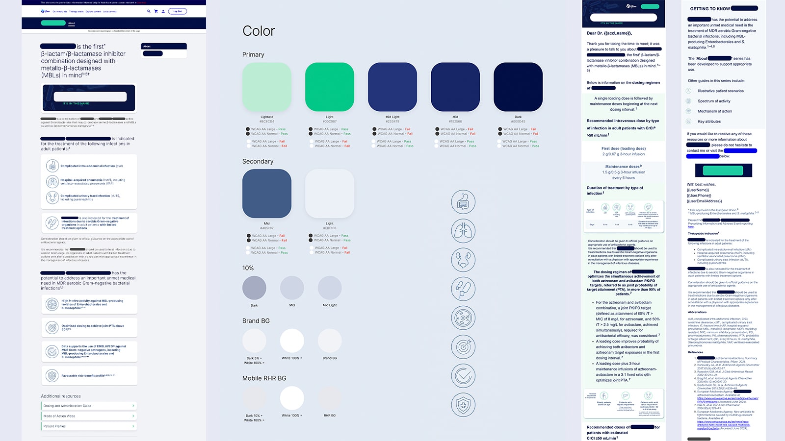 Vista de Landing Page, Tema de sitio inicial y email base en al inicio del proyecto